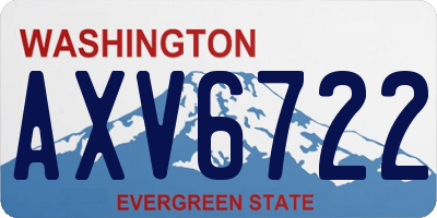 WA license plate AXV6722