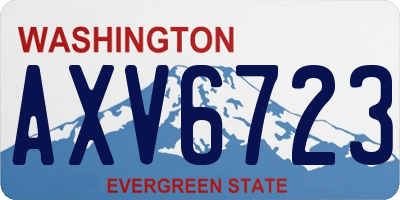 WA license plate AXV6723