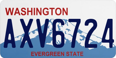 WA license plate AXV6724