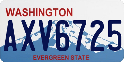 WA license plate AXV6725