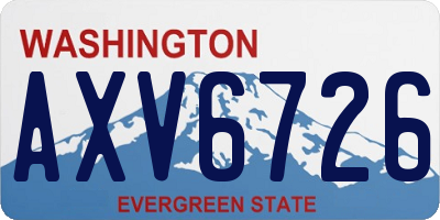 WA license plate AXV6726