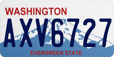 WA license plate AXV6727