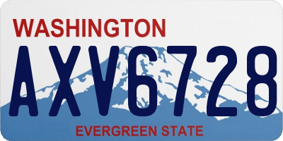 WA license plate AXV6728