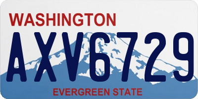WA license plate AXV6729