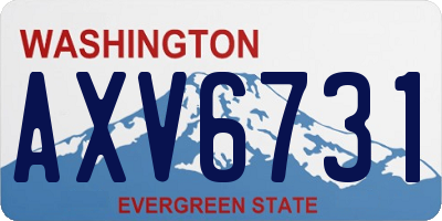 WA license plate AXV6731