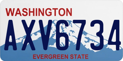 WA license plate AXV6734