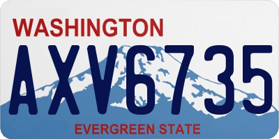 WA license plate AXV6735