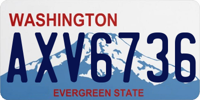 WA license plate AXV6736