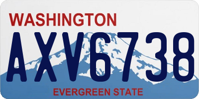 WA license plate AXV6738
