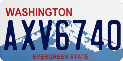 WA license plate AXV6740
