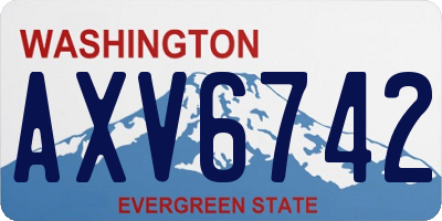 WA license plate AXV6742