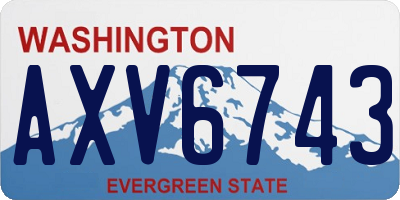 WA license plate AXV6743