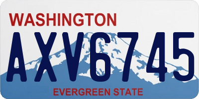WA license plate AXV6745