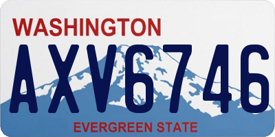 WA license plate AXV6746