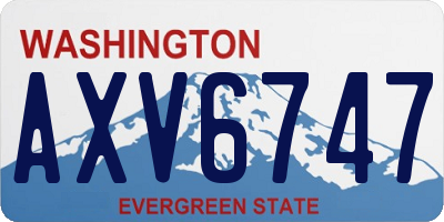 WA license plate AXV6747