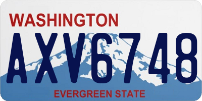 WA license plate AXV6748