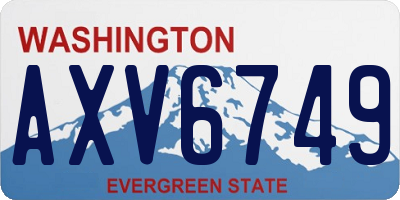 WA license plate AXV6749