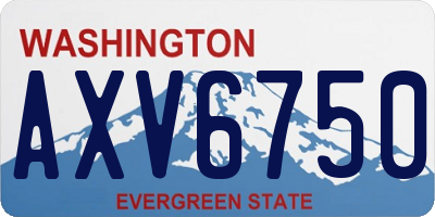 WA license plate AXV6750