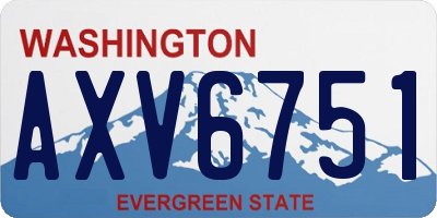 WA license plate AXV6751