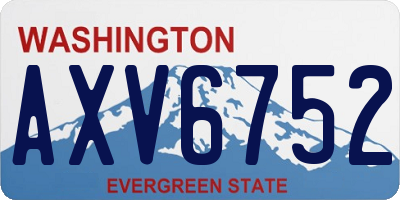 WA license plate AXV6752