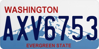 WA license plate AXV6753
