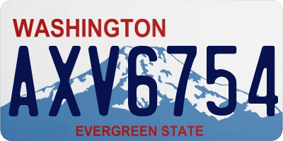 WA license plate AXV6754