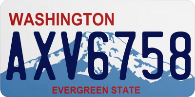 WA license plate AXV6758