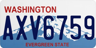 WA license plate AXV6759