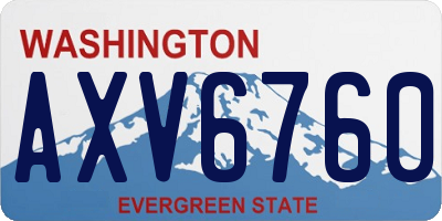 WA license plate AXV6760