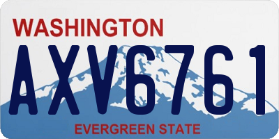 WA license plate AXV6761