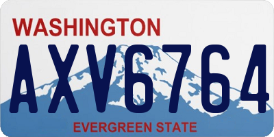 WA license plate AXV6764