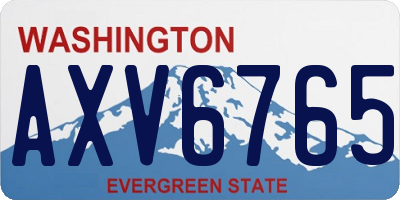 WA license plate AXV6765