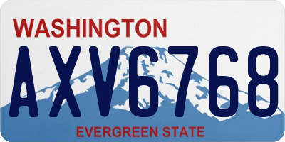 WA license plate AXV6768