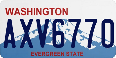 WA license plate AXV6770