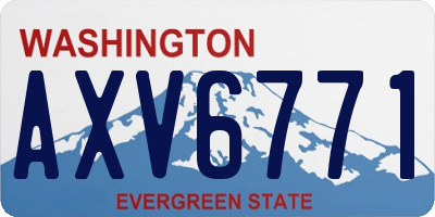 WA license plate AXV6771