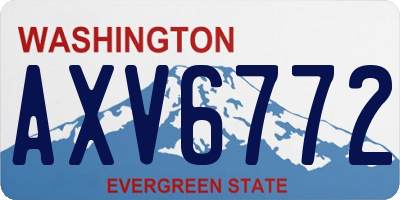 WA license plate AXV6772
