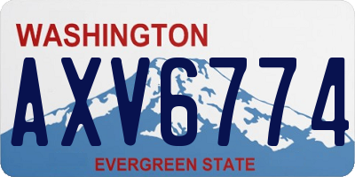 WA license plate AXV6774