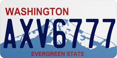 WA license plate AXV6777