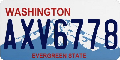 WA license plate AXV6778