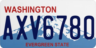 WA license plate AXV6780