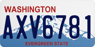 WA license plate AXV6781