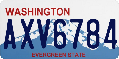 WA license plate AXV6784