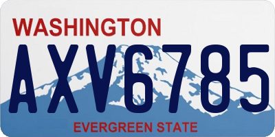 WA license plate AXV6785