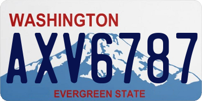 WA license plate AXV6787