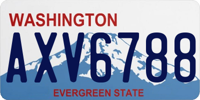 WA license plate AXV6788