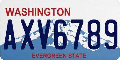 WA license plate AXV6789