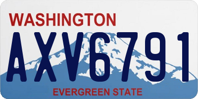 WA license plate AXV6791