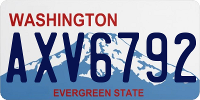 WA license plate AXV6792
