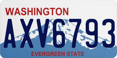 WA license plate AXV6793