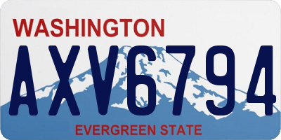 WA license plate AXV6794